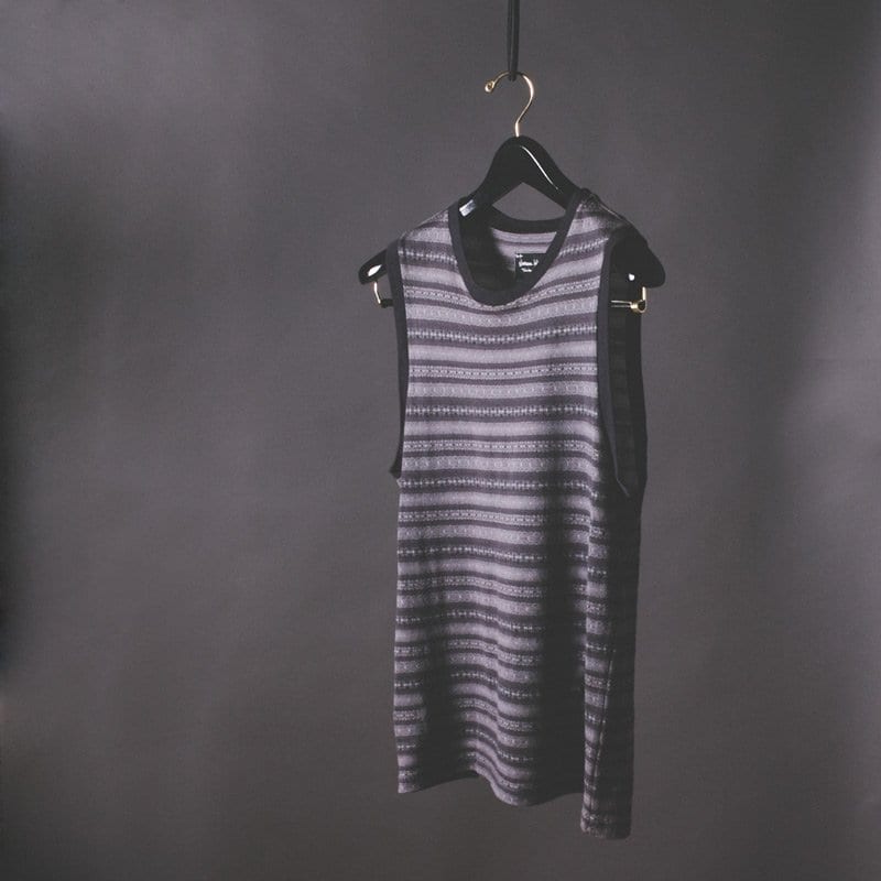 Striped cotton cashmere tank top, number nine
