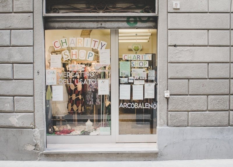 Charity shop, Florence Italy