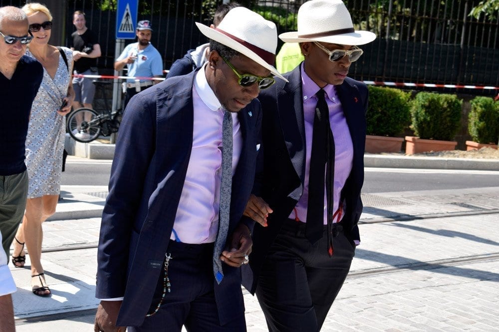 Blue Blazers and Hats, Pitti Uomo, 2018