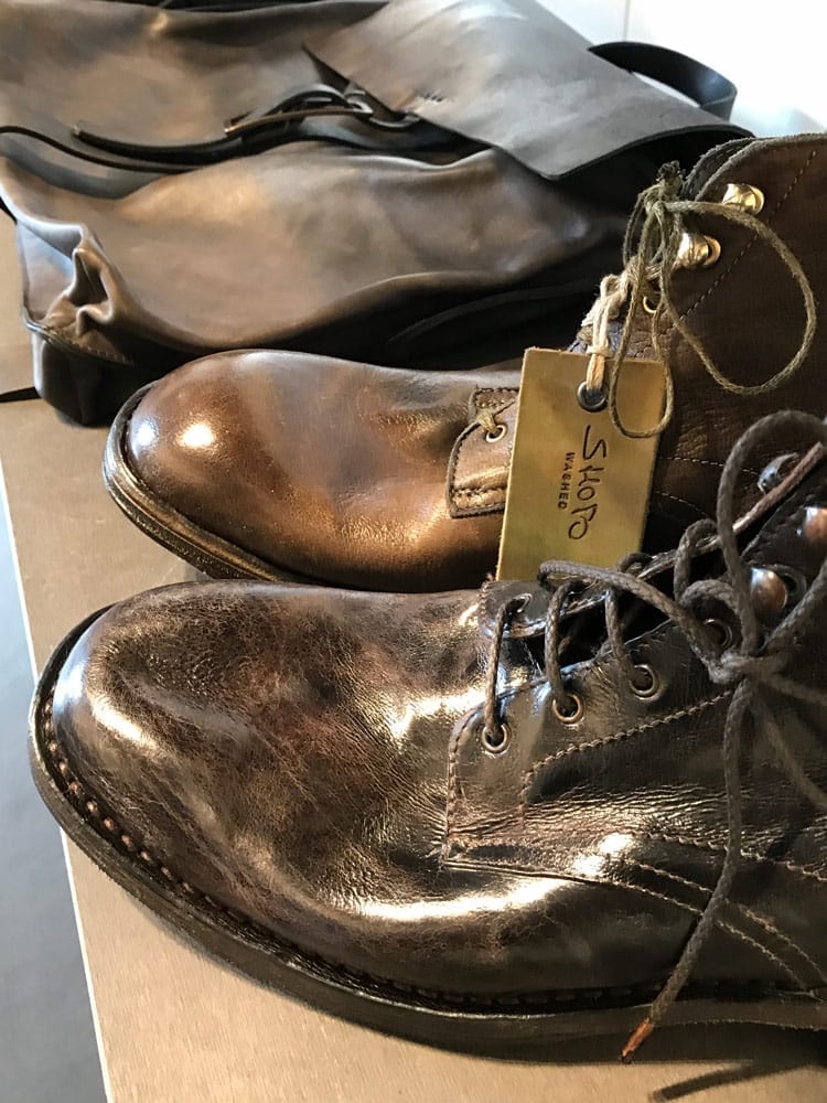 Italian label Shoto washed tumbled leather boots