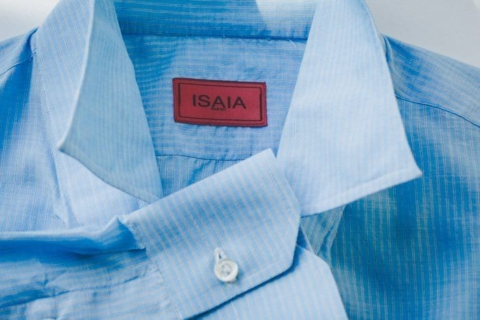 blue shirt, isaia