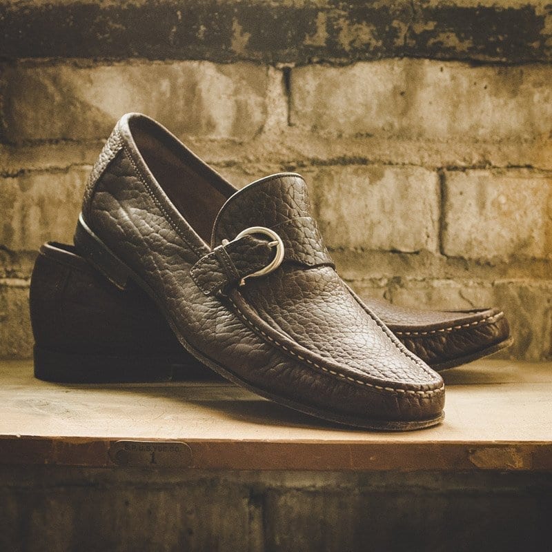 brown gancini loafer, ferragamo