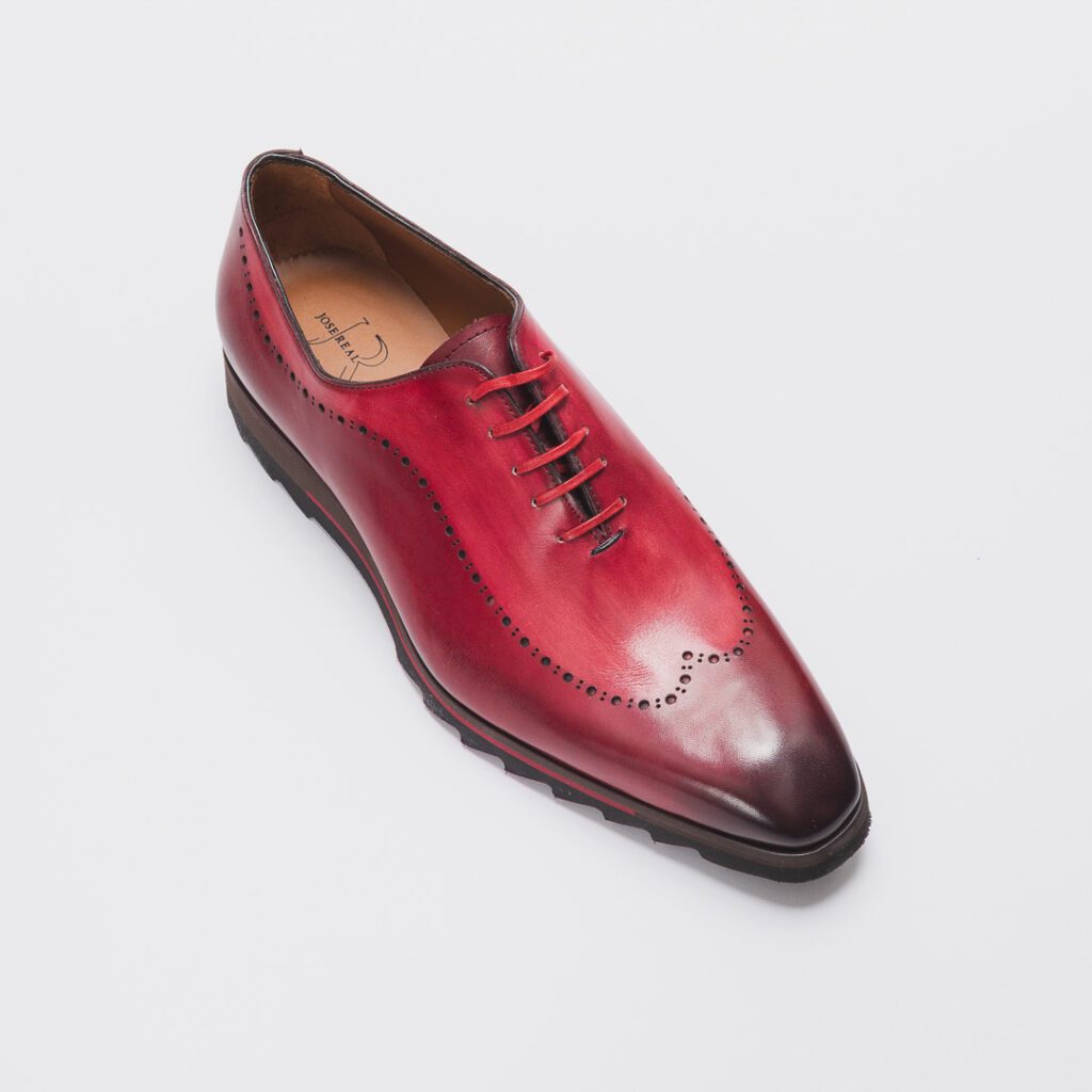 Red oxford shoes from designer Jose Real