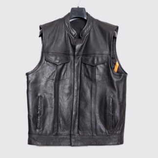 Milwaukee Leather Vest Size L Black 4-Pocket Moto Jacket