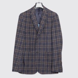 Saks Fifth Avenue Jacket 40R Olive Plaid Made in Italy