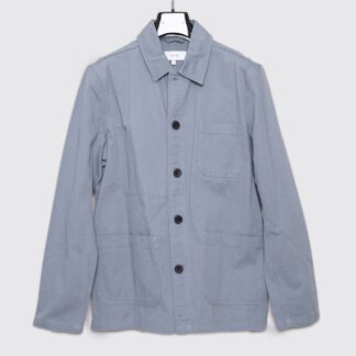 REISS Shirt Jacket Size S Men Slate Blue Cotton Twill Overshirt
