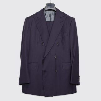 Savile Row New York Bespoke Suit 36 S Navy Blue DB Pinstripe