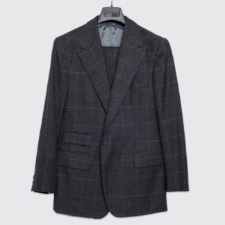 Savile Row New York Bespoke Suit 36S Three Piece Peak Lapel
