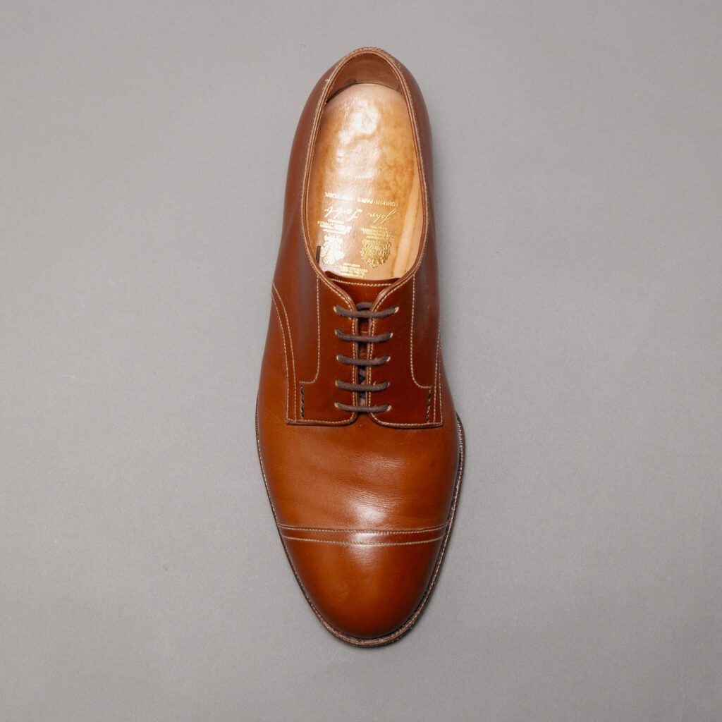 John Lobb London St James St shoe on gray background