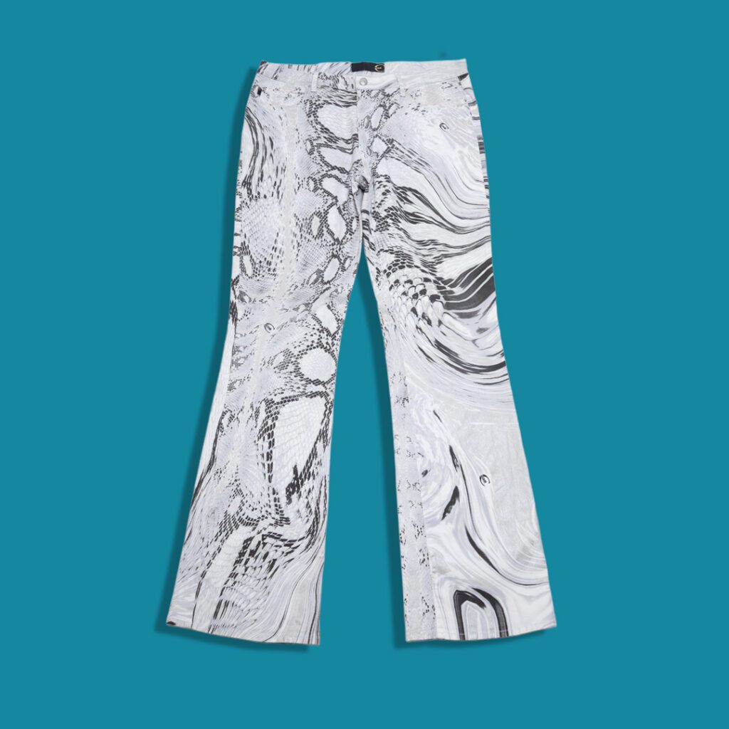 Snakeskin effect designer jeans by Just Cavalli