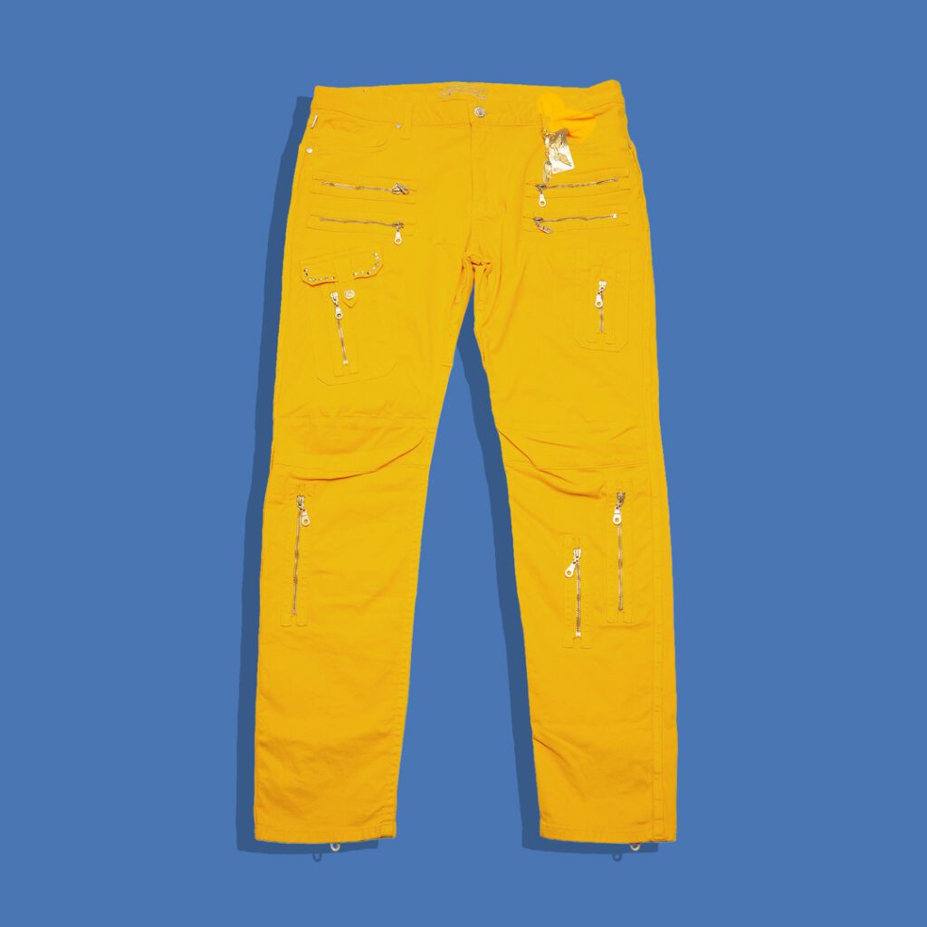 Yellow biker jeans by Robin's Jeans