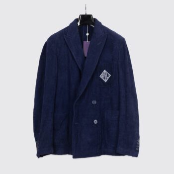Ralph Lauren Purple Label Size 44R Carlton Double-Breasted Cotton Terry Blazer