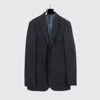 Etro New Jersey Sport Jacket Size EU56 Dark Gray Fleck Wool Blend Knit